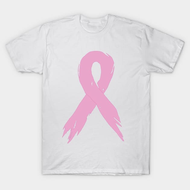 Battled Breast Cancer Ribbon - Hand Drawn T-Shirt by ohmyshirt